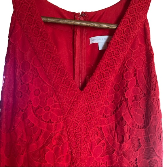 New York and Company red lace dress size 4 - Picture 3 of 7